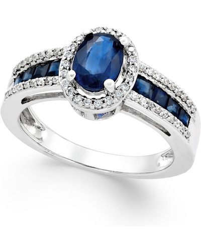 Macy's Sapphire (1-3/4 Ct. T.w.) And Diamond (1/4 Ct. T.w.) Ring In 14k Gold (also In Emerald And Ruby) - Red