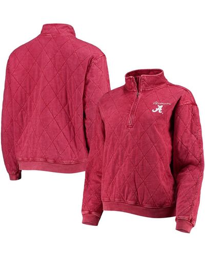 Gameday Couture Alabama Tide Unstoppable Chic Quilted Quarter-zip Jacket - Red