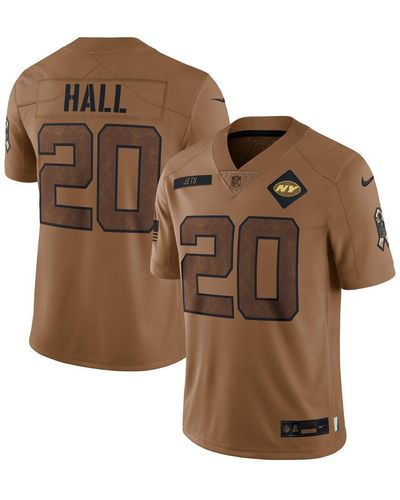 Nike Breece Hall Distressed New York Jets 2023 Salute To Service Limited Jersey - Brown