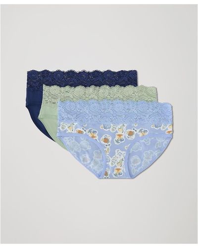 Pact Lace Waist Brief 3-pack - Blue