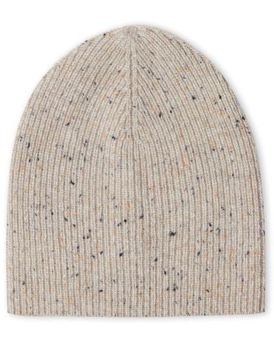 Style Republic 100% Pure Cashmere Fully Ribbed Beanie - White
