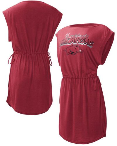 G-III 4Her by Carl Banks Arkansas Razorbacks Goat Swimsuit Cover-up Dress - Red