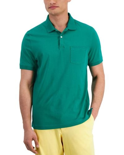 Club Room Solid Jersey Polo - Green