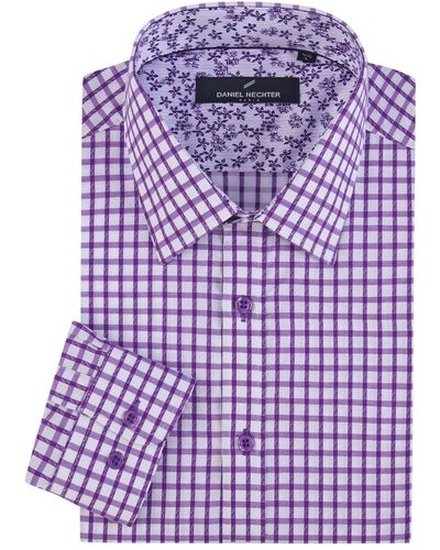Daniel Hechter Check Dress Shirt - Purple