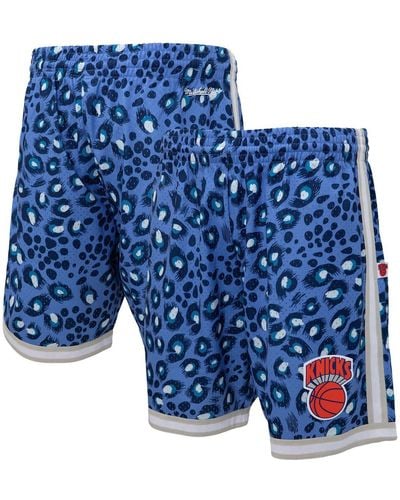 Mitchell & Ness Mitchell Ness X Uninterrupted Blue And White New York Knicks Hardwood Classics Swingman Shorts