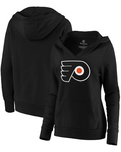 Fanatics Plus Size Philadelphia Flyers Primary Logo V-neck Pullover Hoodie - Black