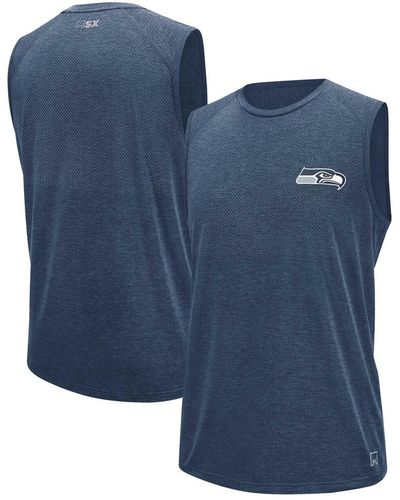 MSX by Michael Strahan College Seattle Seahawks Warm Up Sleeveless T-shirt - Blue