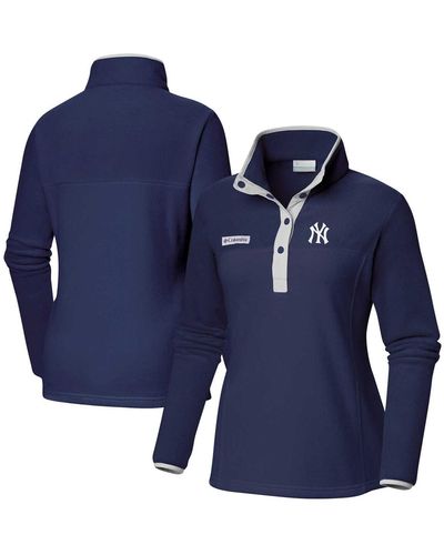 Columbia New York Yankees Benton Springs Half-snap Sweatshirt - Blue