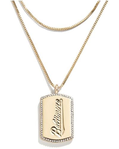 WEAR by Erin Andrews X Baublebar Baltimore Orioles Dog Tag Necklace - Metallic