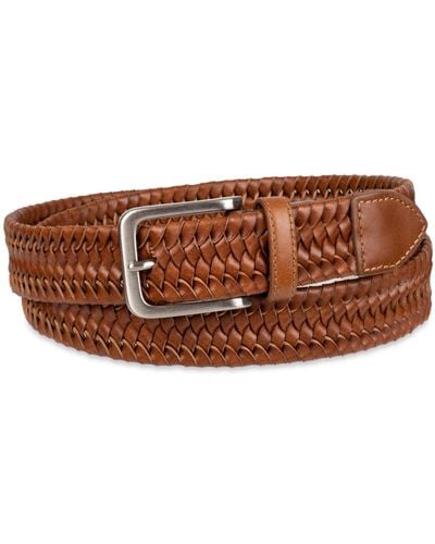 Tommy Bahama Casual Stretch Braided Leather Belt - Brown