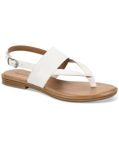 Style & Co. Sadiee Thong Flat Slingback Sandals - White