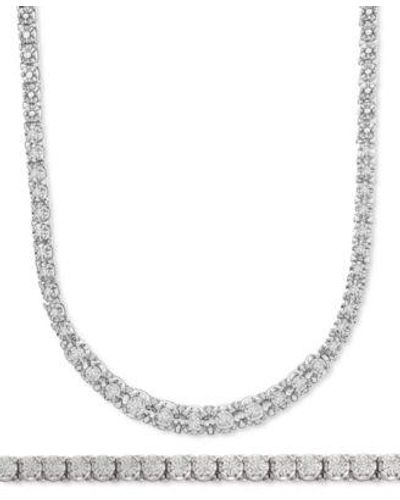 Wrapped in Love Diamond Graduated Tennis Bracelet Necklace Jewelry Collection In Created For Macys - White