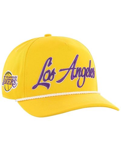 '47 Los Angeles Lakers Overhand Logo Hitch Adjustable Hat - Yellow