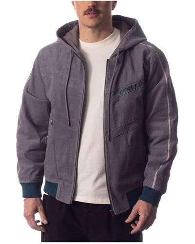 The Wild Collective And Philadelphia Eagles Corduroy Full-zip Bomber Hoodie Jacket - Blue