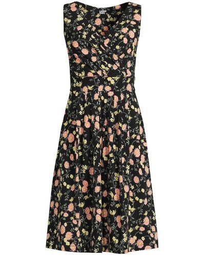 Lands' End Petite Fit And Flare Dress - Black