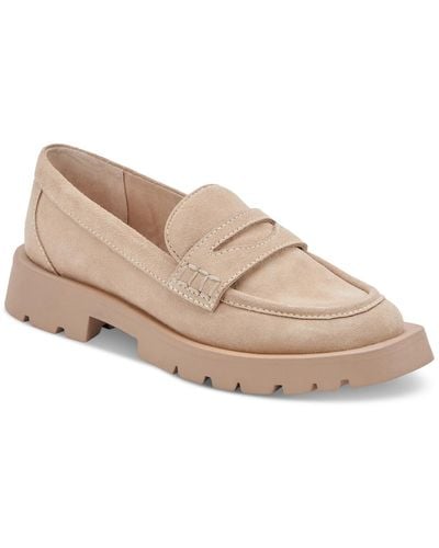 Dolce Vita Elias Lug Sole Tailored Loafer Flats - Natural