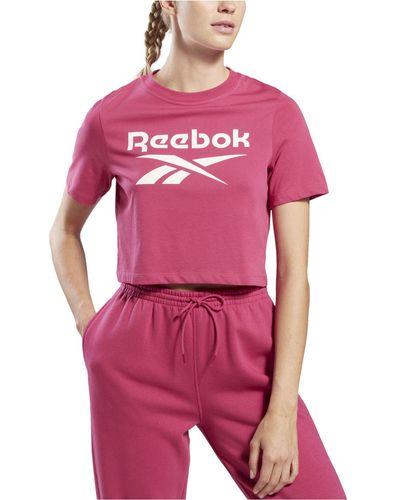 Reebok Identity Logo Cropped T-shirt, A Macy's Exclusive - Red