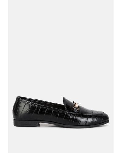 LONDON RAG Deverell Street-smart Horsebit Embellished Loafers - Black