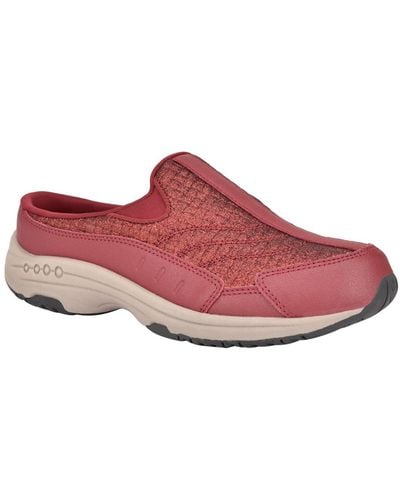Easy Spirit Traveltime Round Toe Casual Slip-on Mules - Red