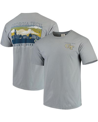 Image One Georgia Tech Yellow Jackets Team Comfort Colors Campus Scenery T-shirt - Gray