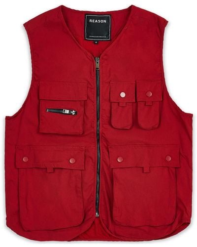 Reason Parkwood Utility Full Zip Vest - Red