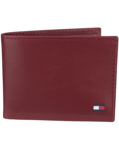 Tommy Hilfiger Leather Passcase Wallet - Red