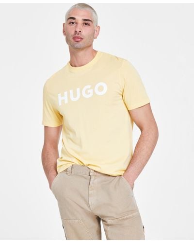 HUGO By Boss Regular-fit Logo Graphic T-shirt - Natural