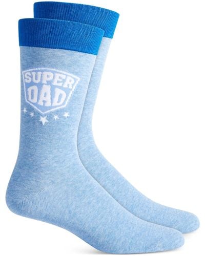 Club Room Super Dad Crew Socks - Blue