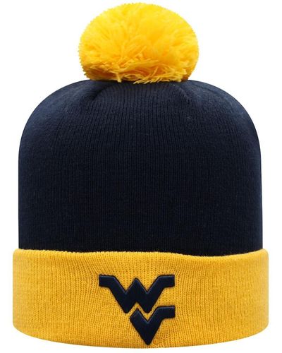 Top Of The World Navy And Gold West Virginia Mountaineers Core 2-tone Cuffed Knit Hat - Blue