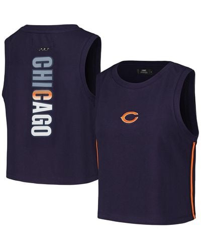 Pro Standard Chicago Bears Ombre Wordmark Classic Cropped Tank Top - Blue