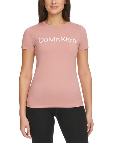 Calvin Klein Logo Graphic Short-sleeve Top - Pink