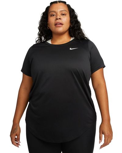 Nike Plus Size Active Dri-fit Short-sleeve Logo T-shirt - Black