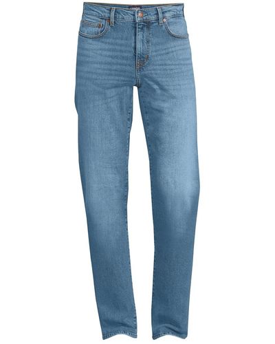Lands' End Recover 5 Pocket Traditional Fit Comfort Waist Denim Jeans - Blue