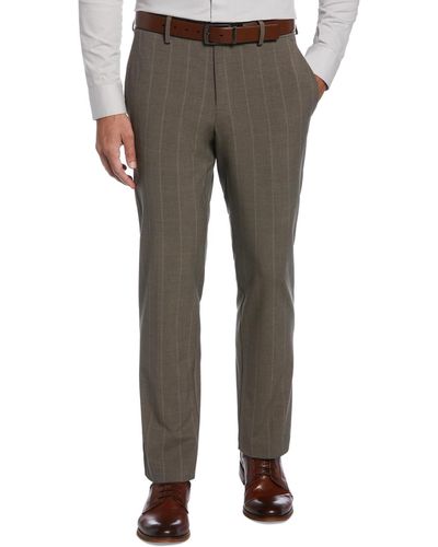 Perry Ellis Modern-fit Stretch Resolution Dress Pants - Gray