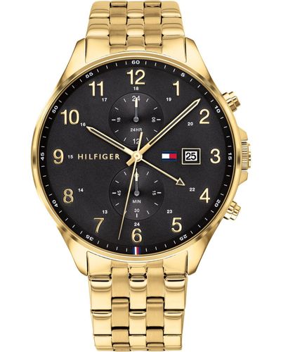 Tommy Hilfiger Chronograph Gold-tone Stainless Steel Bracelet Watch 44mm - Metallic
