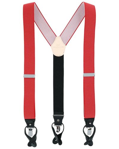 Trafalgar Napier Elastic Convertible End Suspenders - Red