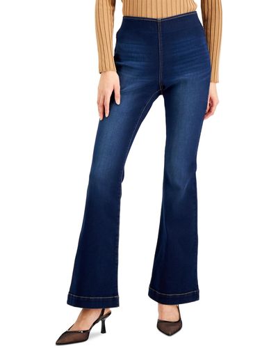 INC International Concepts Petite Pull-on Flared Jeans - Blue