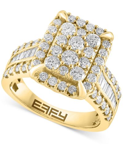 Effy Effy Certified Diamond Emerald Shaped Halo Cluster Ring (1-5/8 Ct. T.w. - Metallic