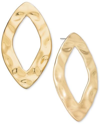 INC International Concepts Hammered Open Drop Earrings - Metallic