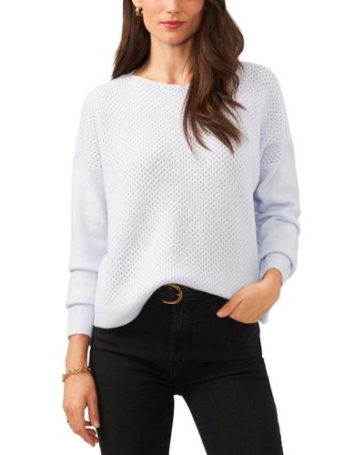 Vince Camuto Boat-neck Mixed-knit Sweater - White