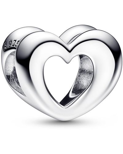 PANDORA Sterling Radiant Open Heart Charm - Metallic
