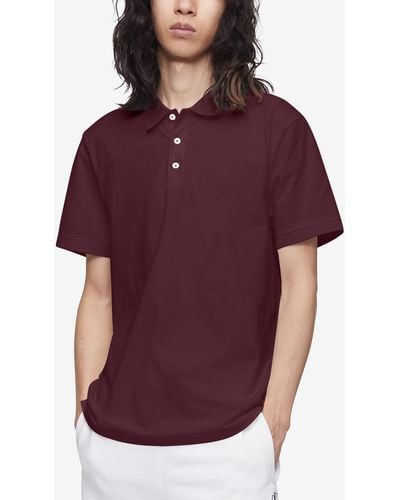 Calvin Klein Regular-fit Smooth Cotton Monogram Logo Polo Shirt - Purple