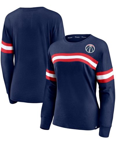 Fanatics Alexander Ovechkin Red And Navy Washington Capitals Power Player  Long Sleeve Notch Neck T-shirt