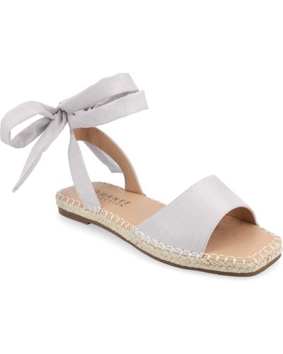 Journee Collection Emelie Espadrille Flat Sandals - White