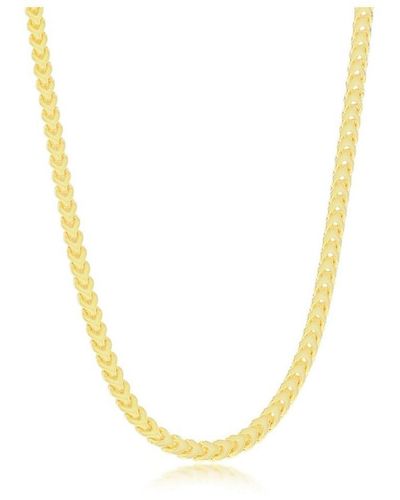 Simona Franco Chain 3mm Sterling Silver Or Plated Over Sterling Silver 24" Necklace - Metallic