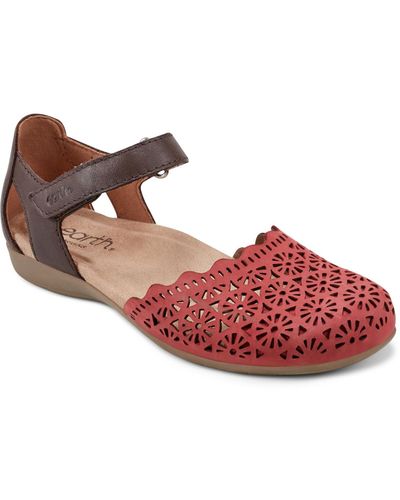 Earth Bronnie Round Toe Casual Slip-on Flat Shoes - Red