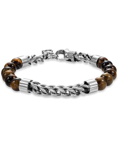 Black Jack Jewelry Lapis Lazuli Bead & Chain Bracelet - Metallic