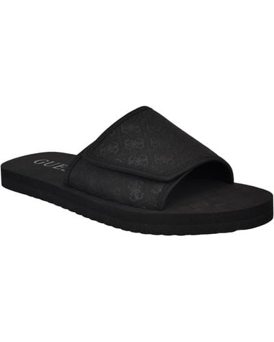 Guess Hartz Branded Fashion Slide Sandals - Black