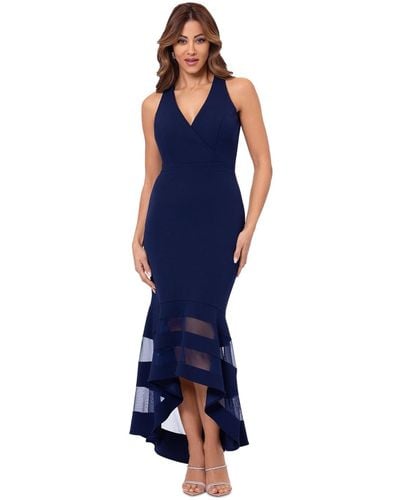 Xscape Sleeveless High-low Midi Dress - Blue