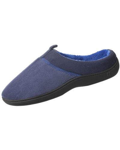 Totes Isotoner Signature Microterry Jared Hoodback Slippers - Blue